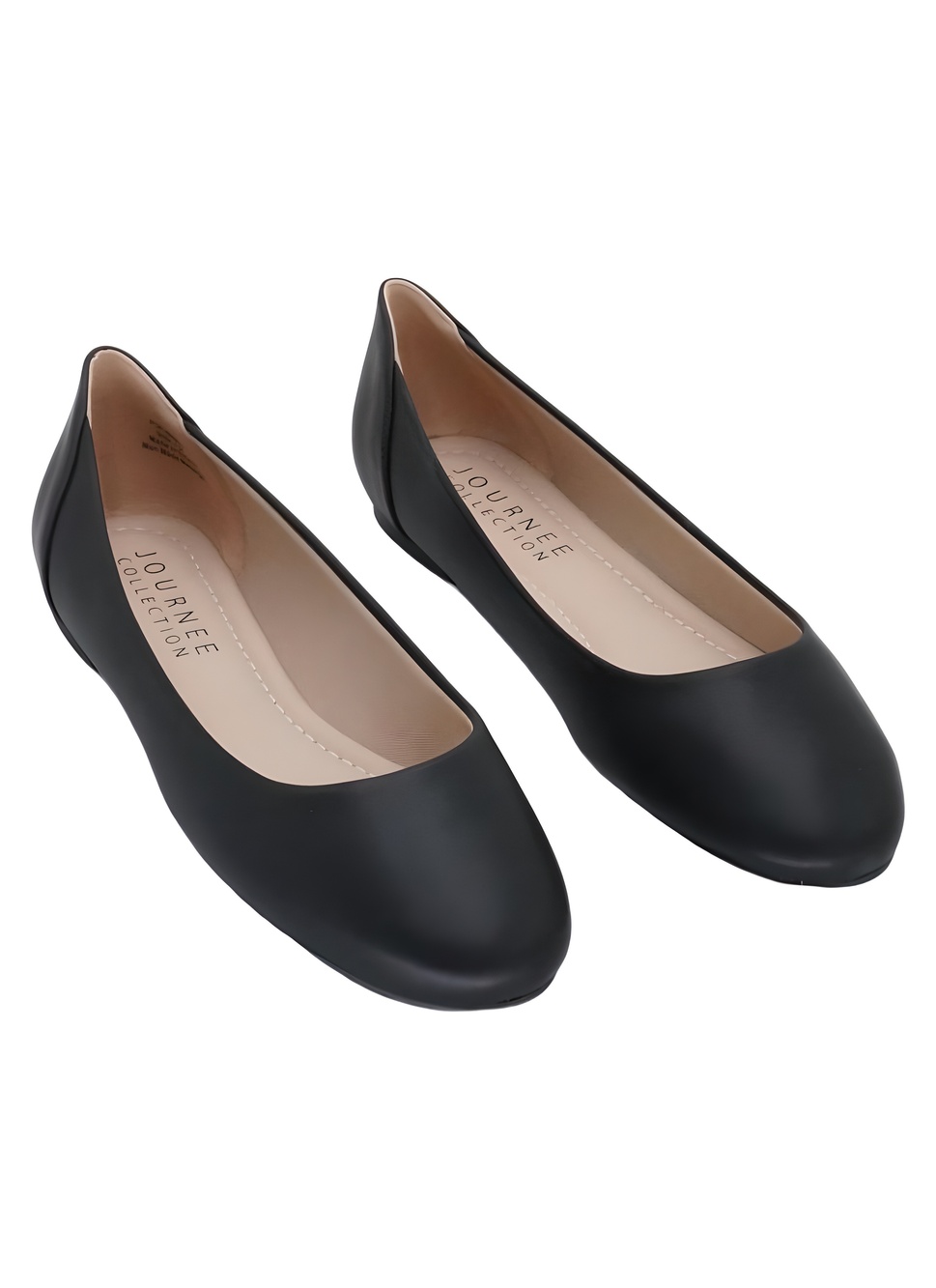 Journee Collection Kavn Women's Round Toe Flats Black Size 7.5M
